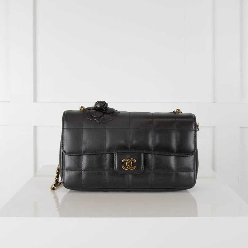 Chanel Black Mini Choco Camelia Bag