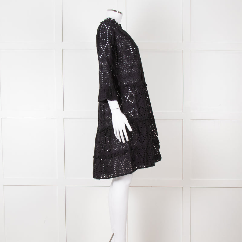 Dea Kudibal Black Broderie Anglaise Mini Dress