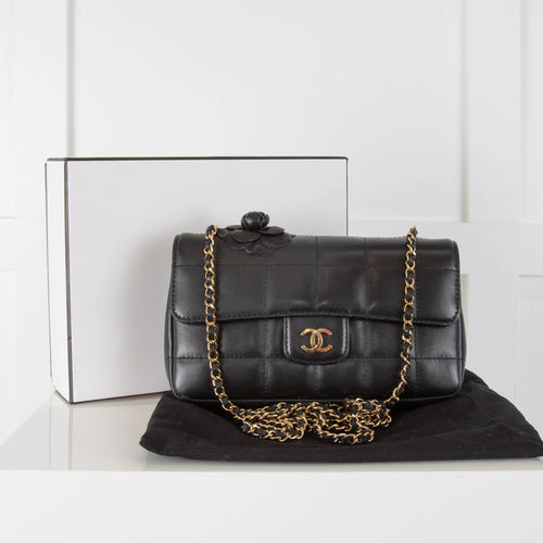 Chanel Black Mini Choco Camelia Bag