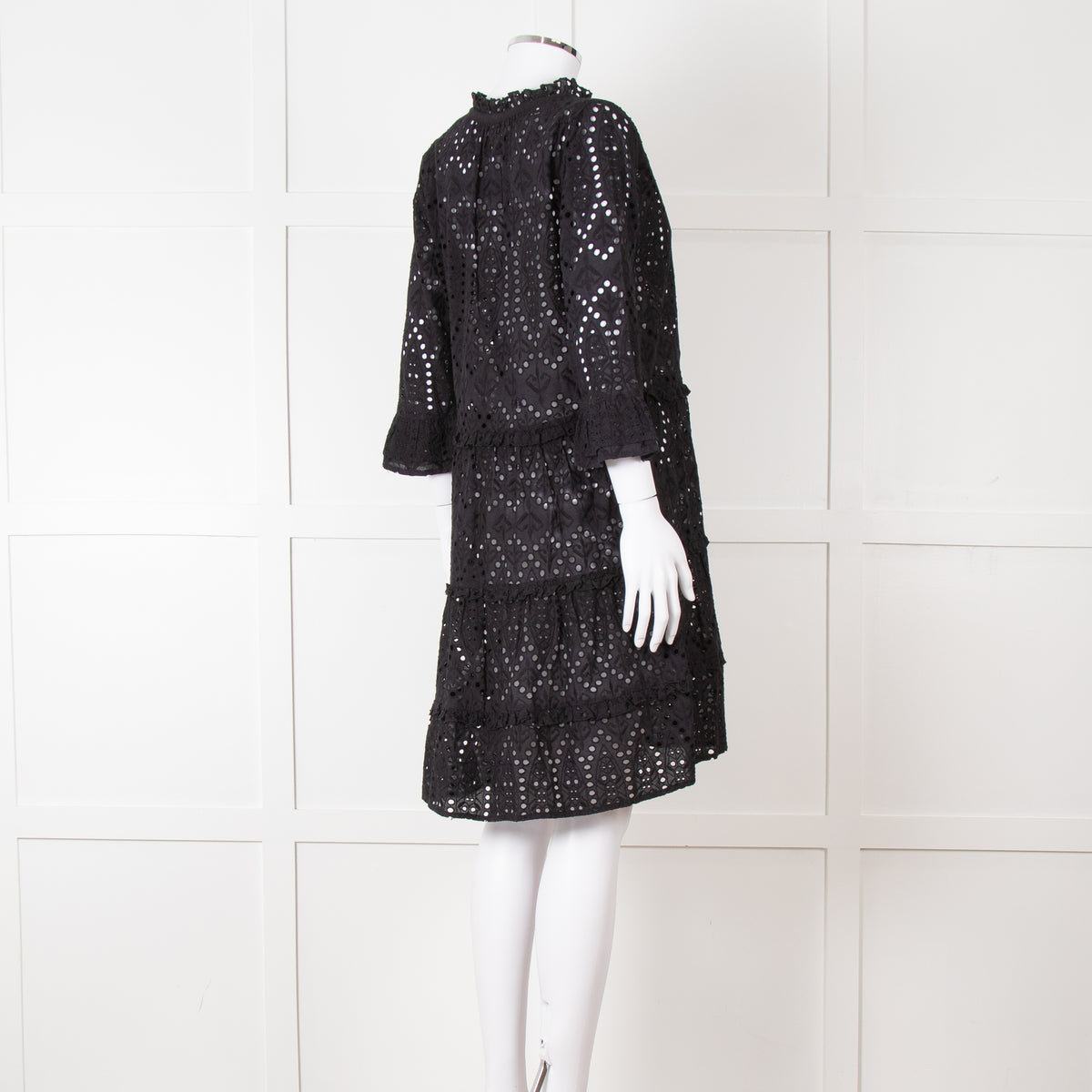 Dea Kudibal Black Broderie Anglaise Mini Dress