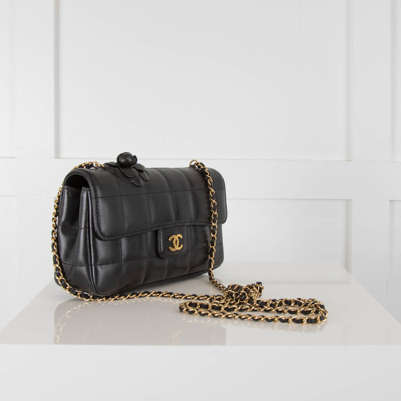 Chanel Black Mini Choco Camelia Bag