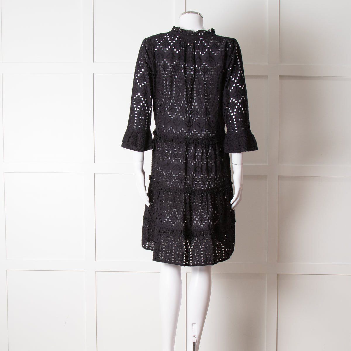Dea Kudibal Black Broderie Anglaise Mini Dress
