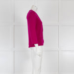 Chanel Fuchsia Cashmere Button Down Long Sleeve Pullover