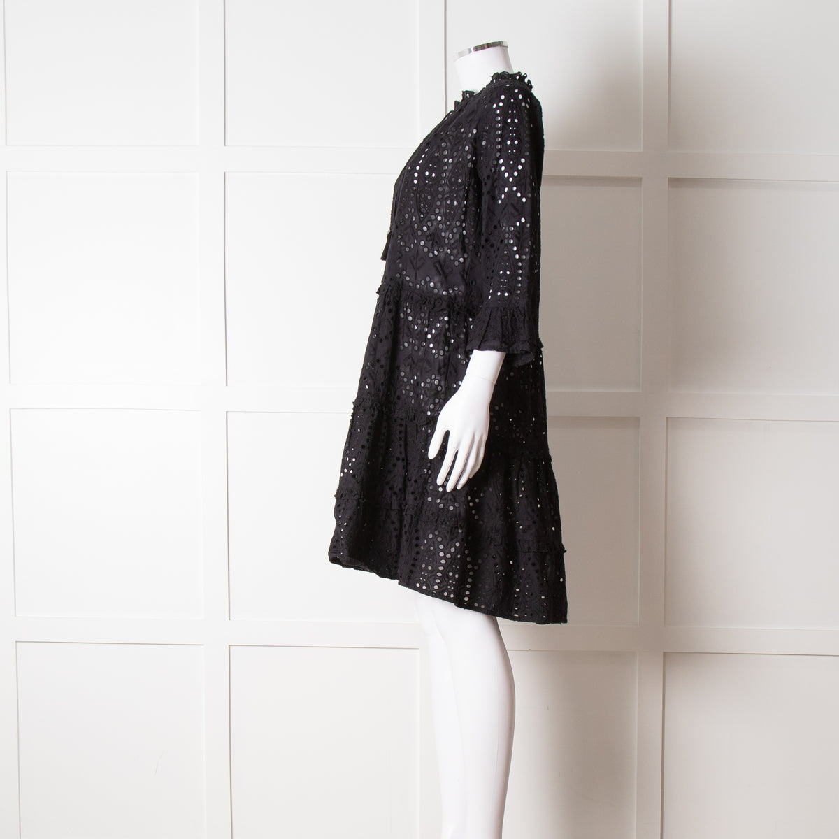 Dea Kudibal Black Broderie Anglaise Mini Dress