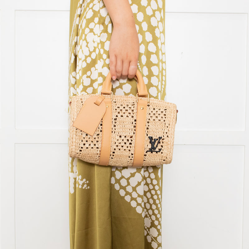 Louis Vuitton Raffia Keepall 25 Bandouliere