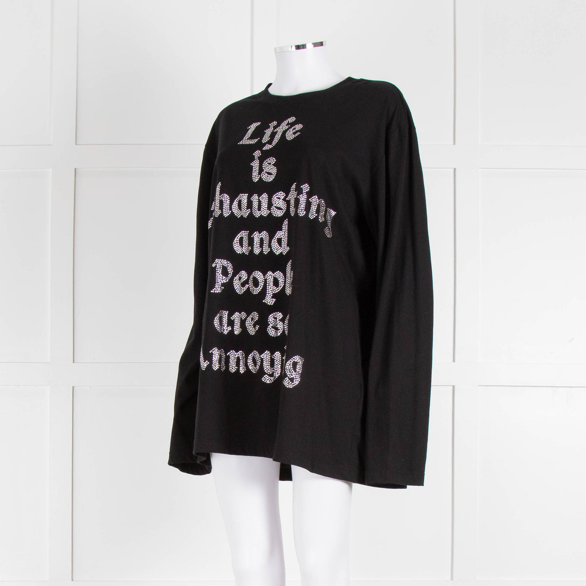 Ashish Life is Annoying Crystal Long Sleeve T Shirt