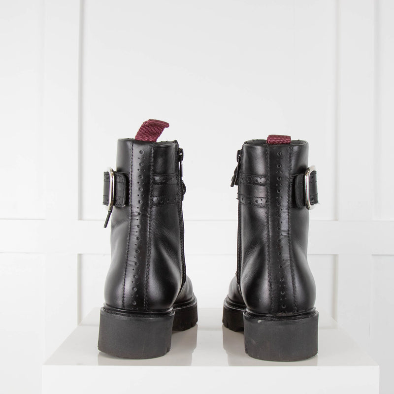 Claudie Pierlot Black Lace Up Biker Boot