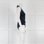 Chanel Navy Blue Camelia Print One Piece Swimwear