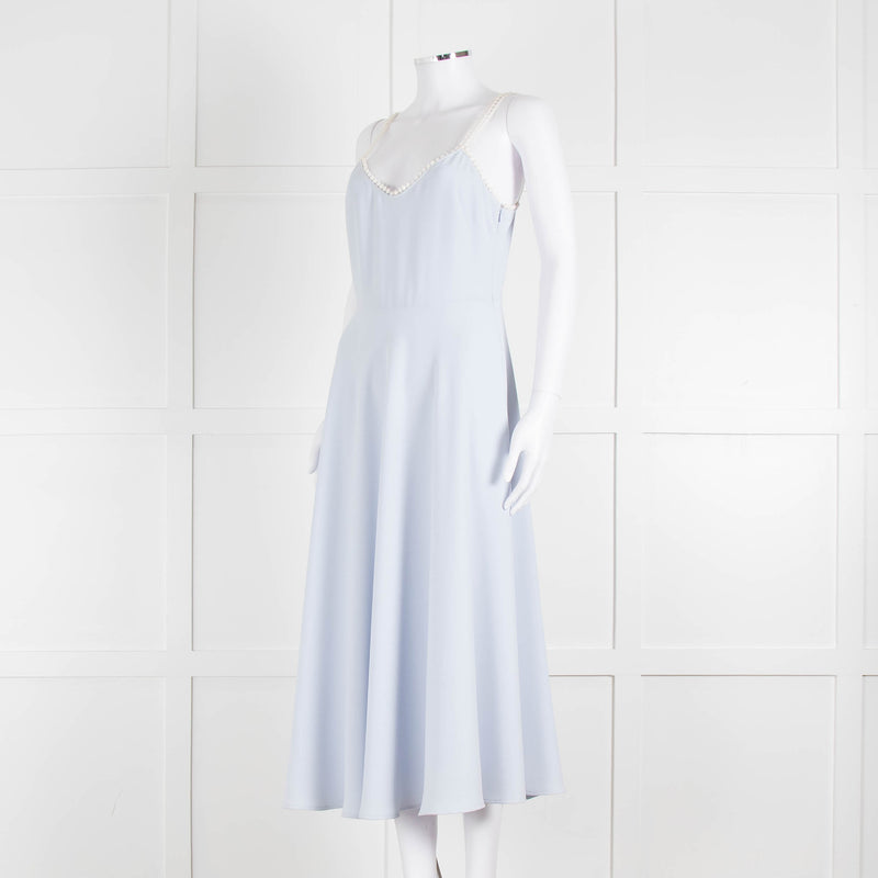 Philosophy Pale Blue Dress With Lace Shoulder Straps