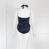 Chanel Navy Blue Camelia Print One Piece Swimwear