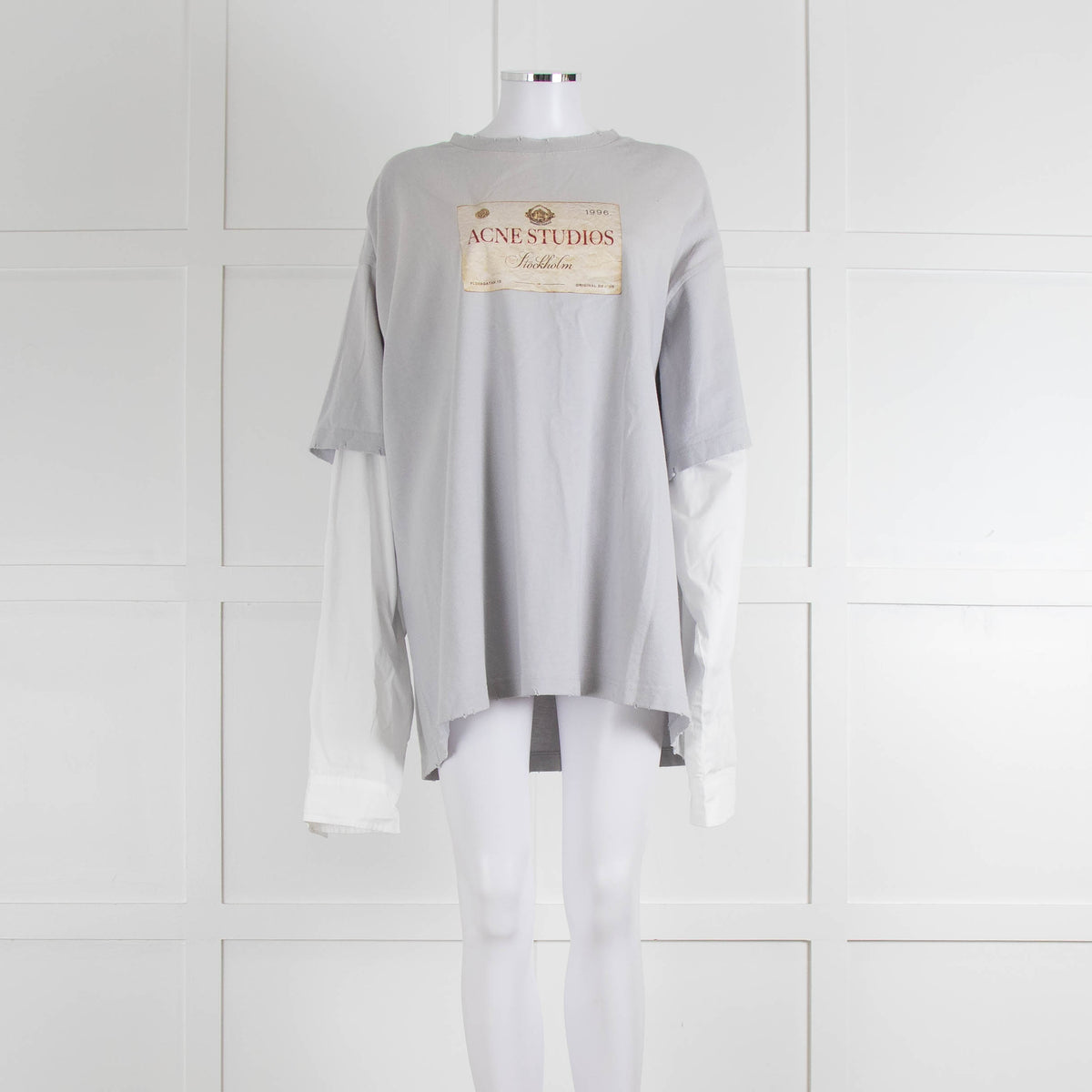 Acne Studios Edra Printed Cotton Double Layer T Shirt