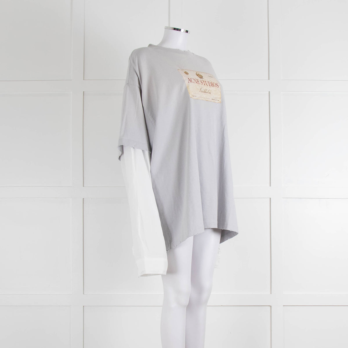 Acne Studios Edra Printed Cotton Double Layer T Shirt