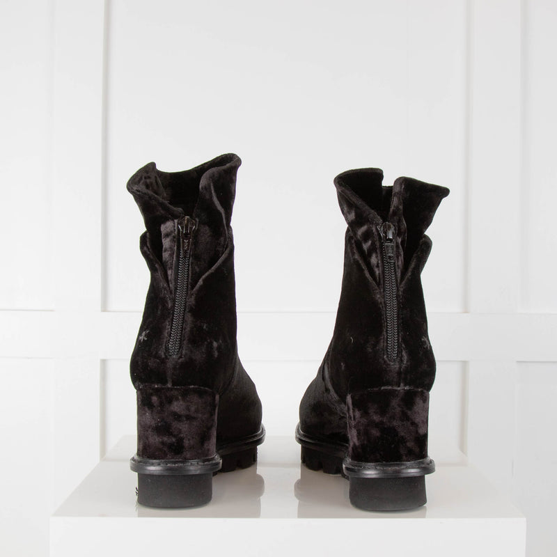 Patrizia Bonfanti Black Velvet Ankle Boots