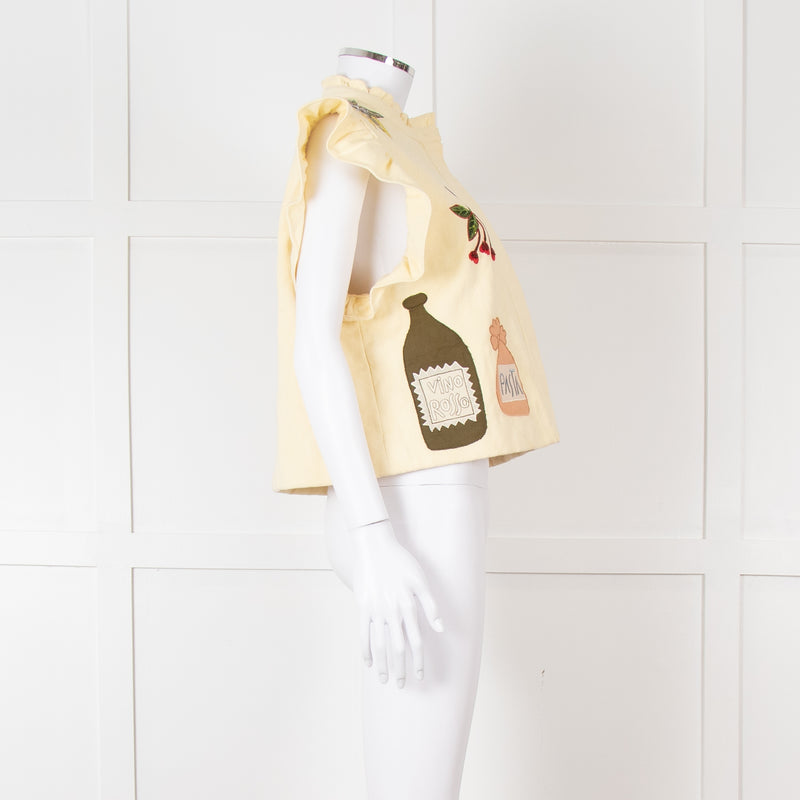 Stella Nova Lemon Yellow Embellished Denim Vest