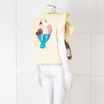 Stella Nova Lemon Yellow Embellished Denim Vest