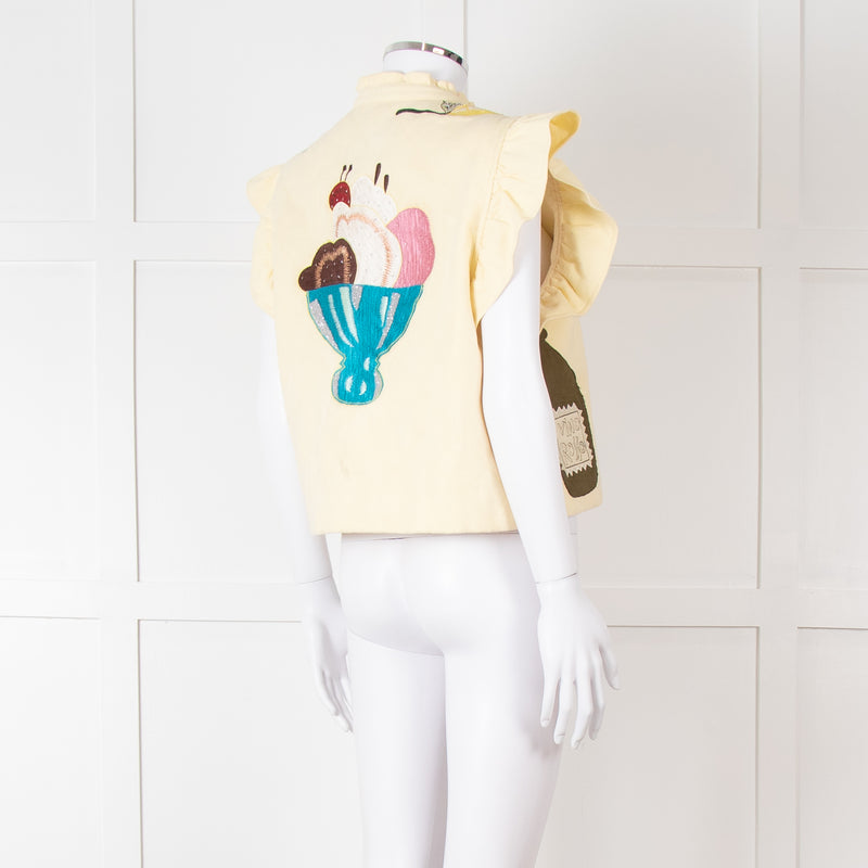 Stella Nova Lemon Yellow Embellished Denim Vest