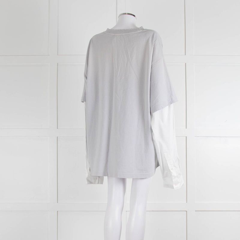 Acne Studios Edra Printed Cotton Double Layer T Shirt