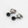 Chanel Gun Metal CC Black Crystal Earrings