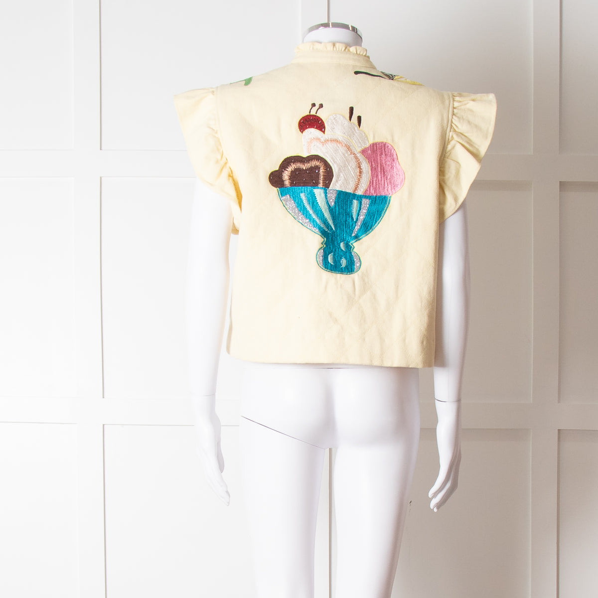 Stella Nova Lemon Yellow Embellished Denim Vest