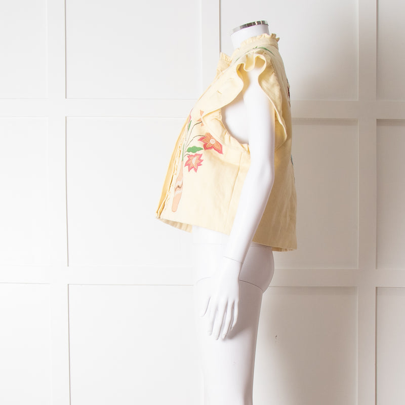 Stella Nova Lemon Yellow Embellished Denim Vest