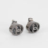 Chanel Gun Metal Grey CC Stud Earrings
