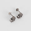Chanel Gun Metal Grey CC Stud Earrings
