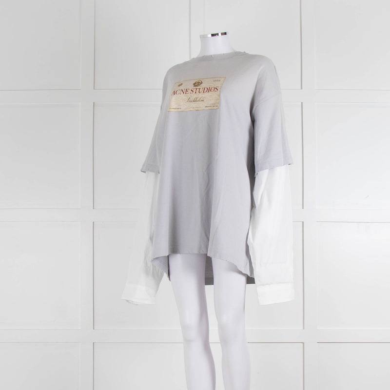 Acne Studios Edra Printed Cotton Double Layer T Shirt