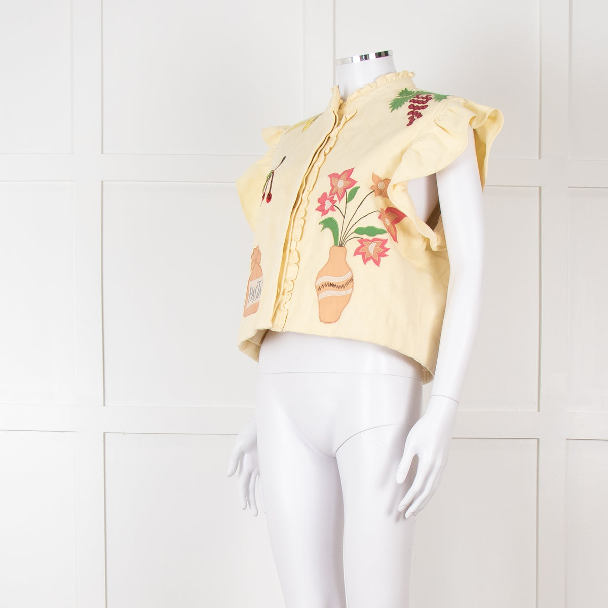 Stella Nova Lemon Yellow Embellished Denim Vest