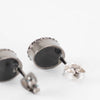 Chanel Gun Metal Grey CC Stud Earrings