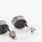 Chanel Gun Metal Grey CC Stud Earrings