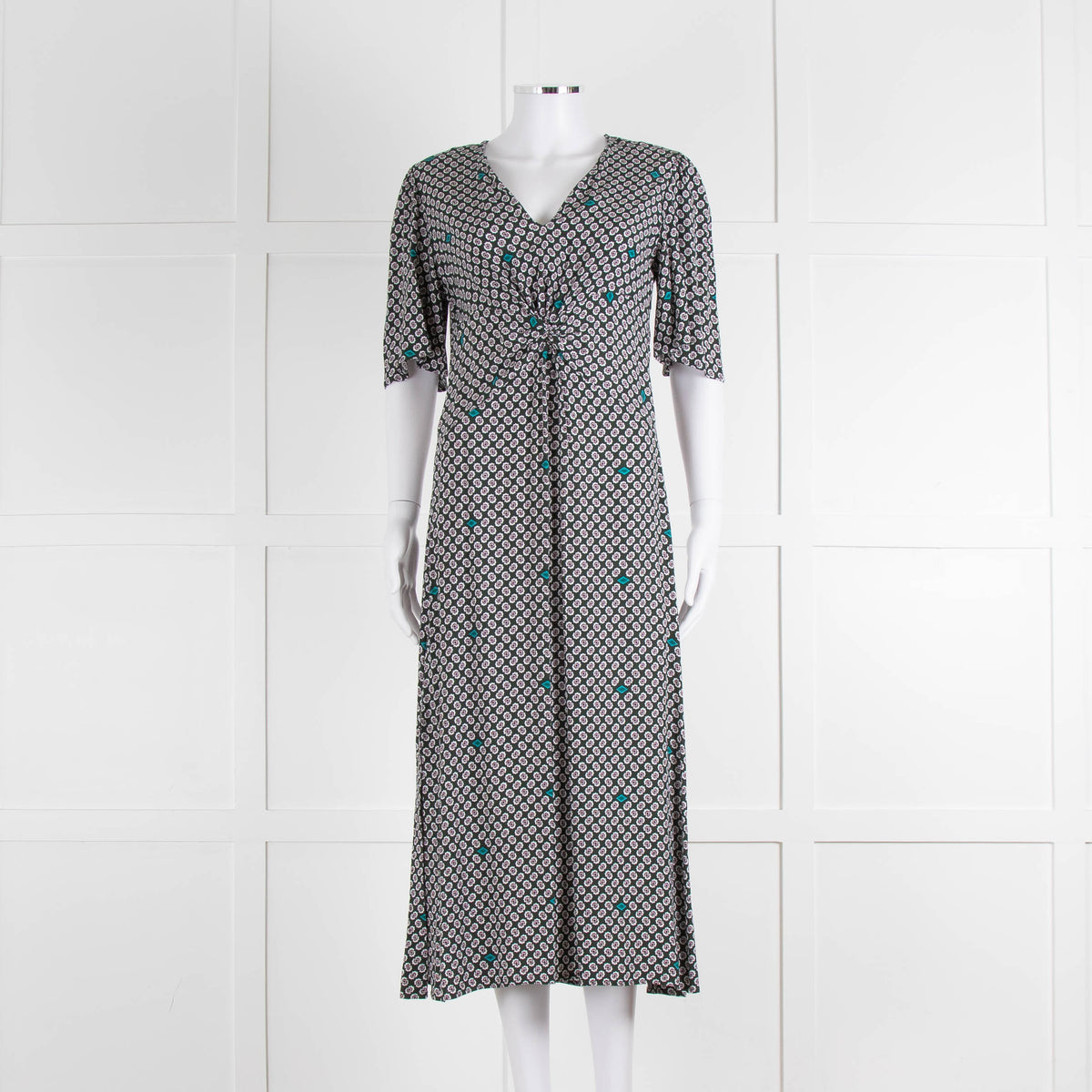 Maje Green Small Floral Print Dress