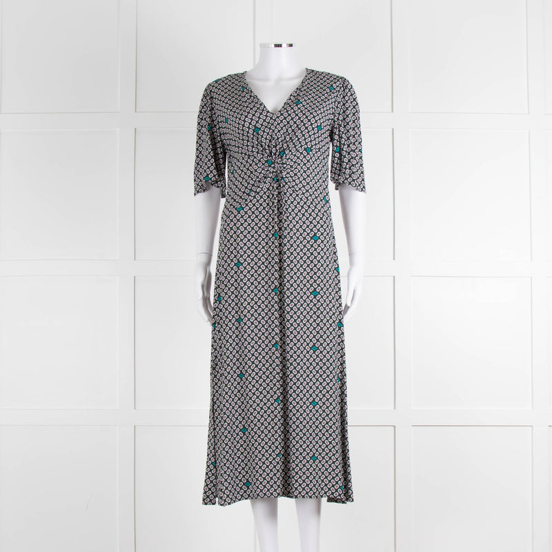 Maje Green Small Floral Print Dress