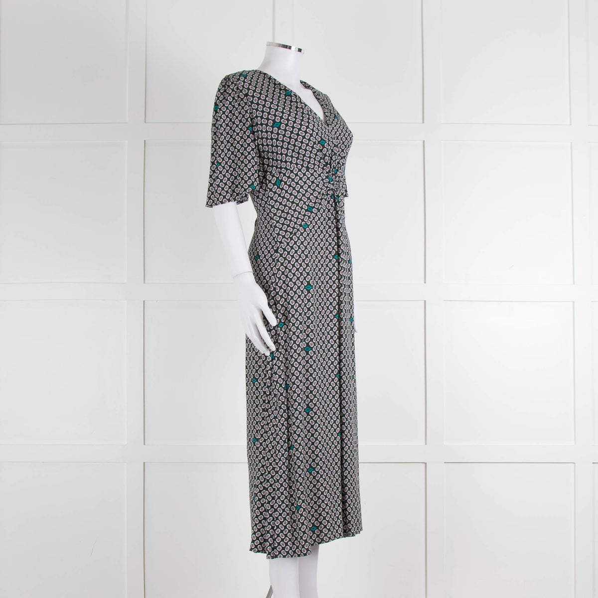 Maje Green Small Floral Print Dress