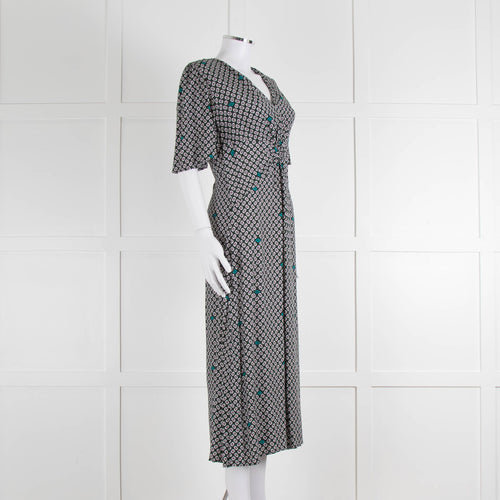 Maje Green Small Floral Print Dress