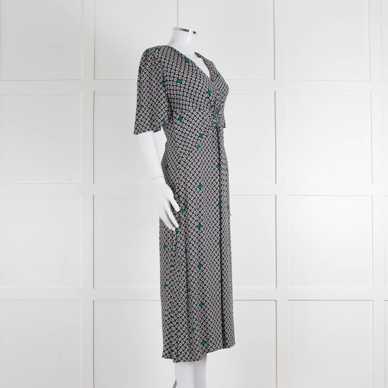 Maje Green Small Floral Print Dress