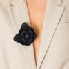 Chanel Black Tweed Fabric Chanel Camelia Brooch