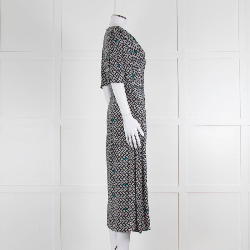Maje Green Small Floral Print Dress
