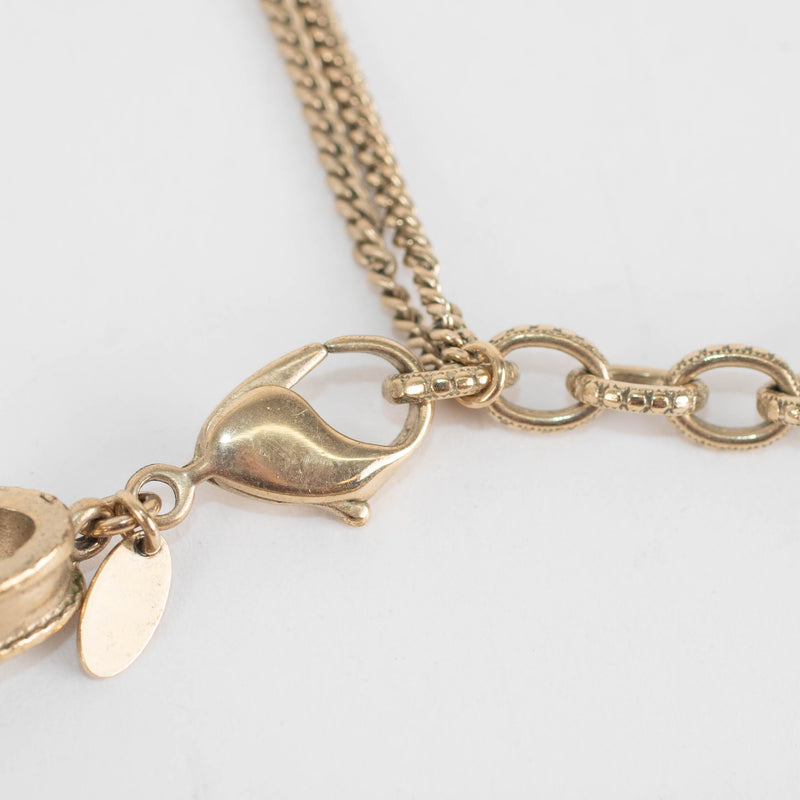 Chanel Gold CC Chalcedony Bead Chain Necklace