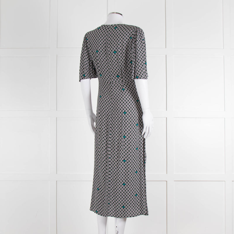 Maje Green Small Floral Print Dress