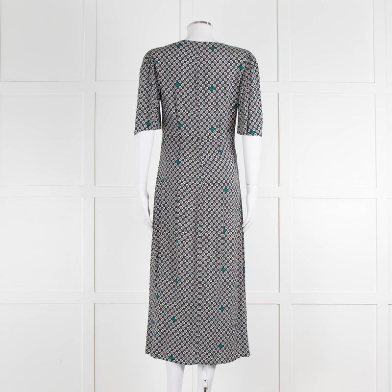 Maje Green Small Floral Print Dress