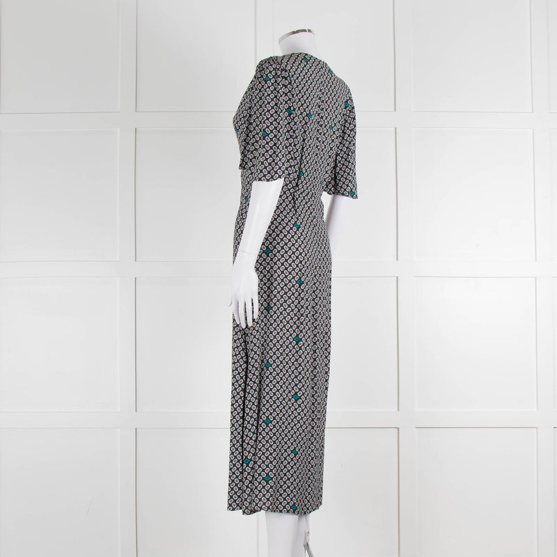 Maje Green Small Floral Print Dress