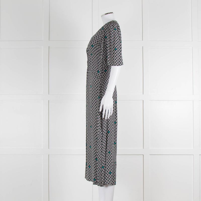 Maje Green Small Floral Print Dress