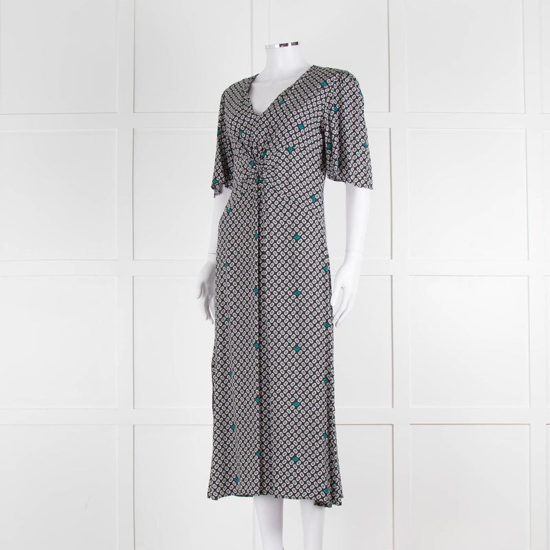 Maje Green Small Floral Print Dress