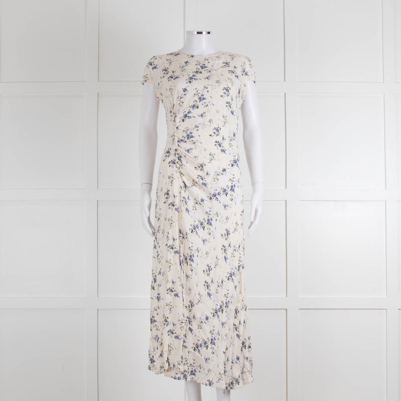 Reformation Small Floral Print Dress With Side Buttons
