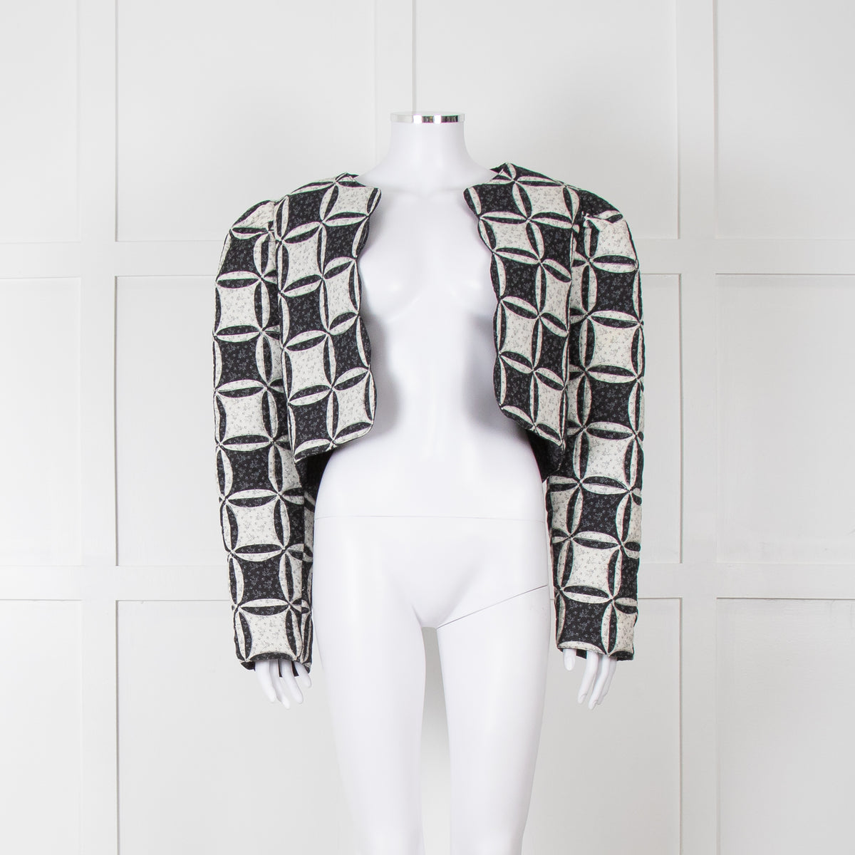 Sea New York Black White Geometric Applique Quilted Jacket