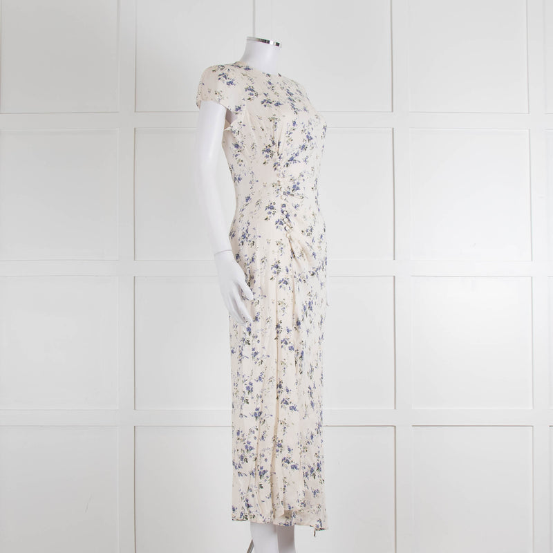 Reformation Small Floral Print Dress With Side Buttons