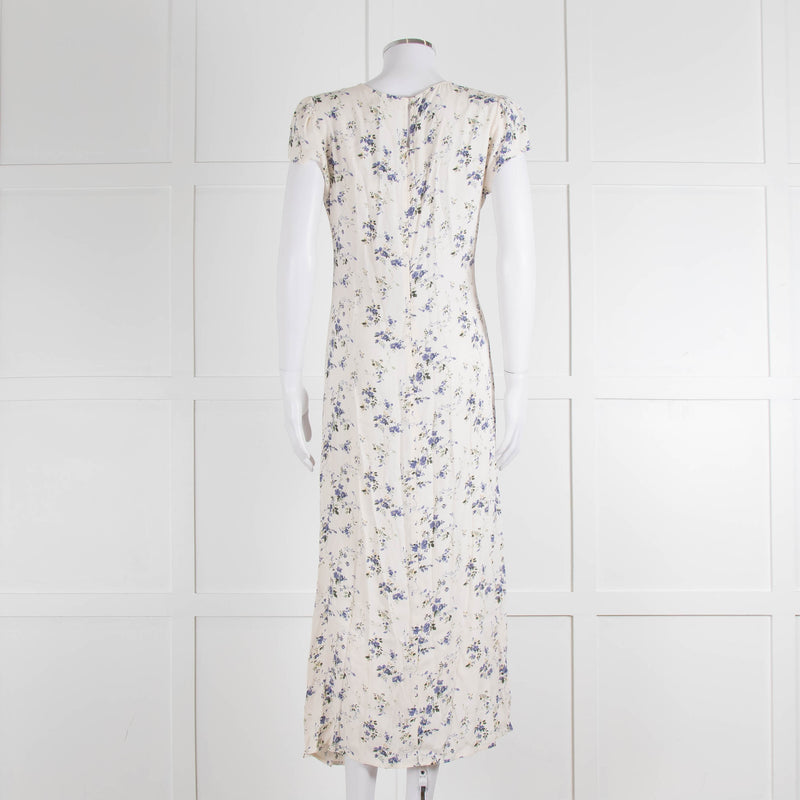Reformation Small Floral Print Dress With Side Buttons