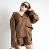 Toteme Brown Silk PJ Style Shorts