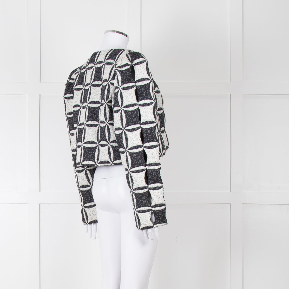 Sea New York Black White Geometric Applique Quilted Jacket