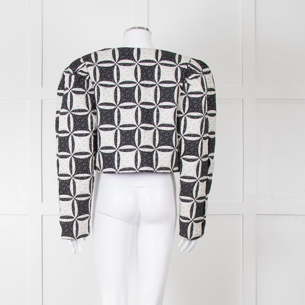 Sea New York Black White Geometric Applique Quilted Jacket